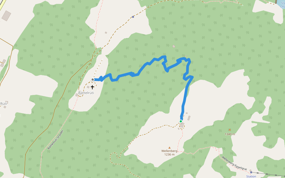 Bättlenrüti-Wellenberg walking route map in Engelberg