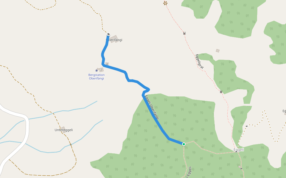 Eggeli-Oberifängi walking route map in Engelberg
