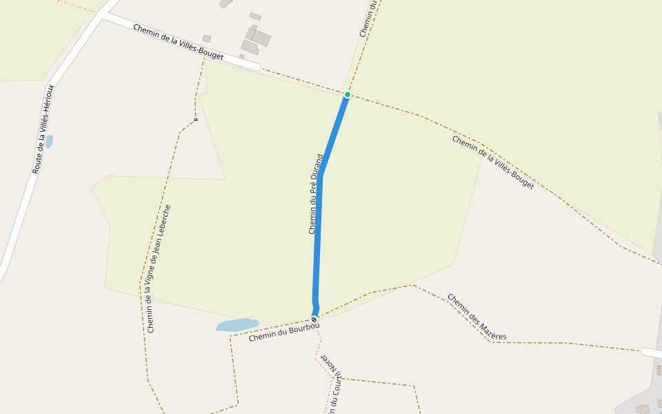 Chemin du Pré Durand walking route map in Pornichet