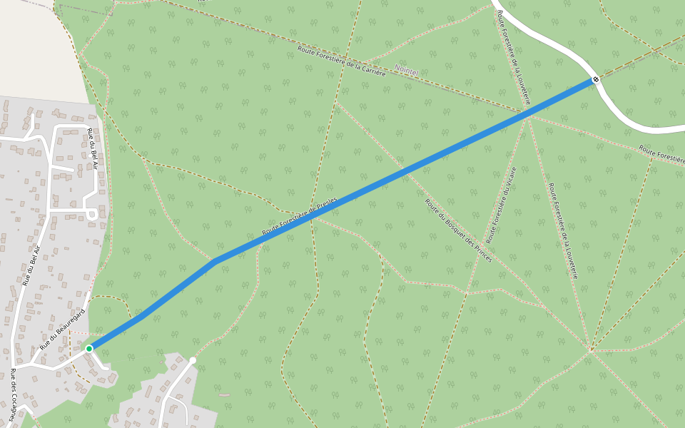 Route Forestière de Presles walking route map in Presles