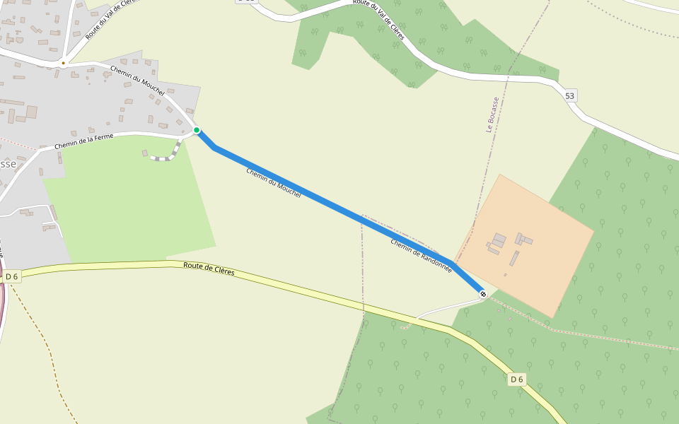 Chemin de Randonnée walking route map in Le Bocasse