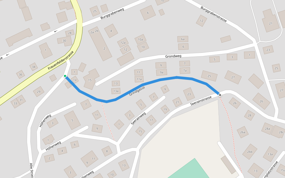 Grindgässli walking route map in Steckborn