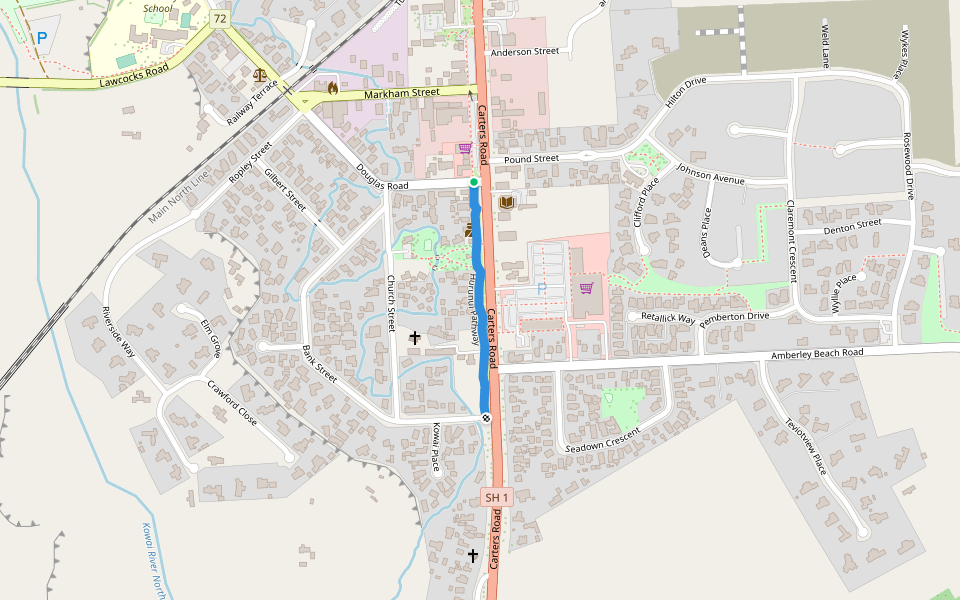 Hurunui Pathway walking route map in Amberley