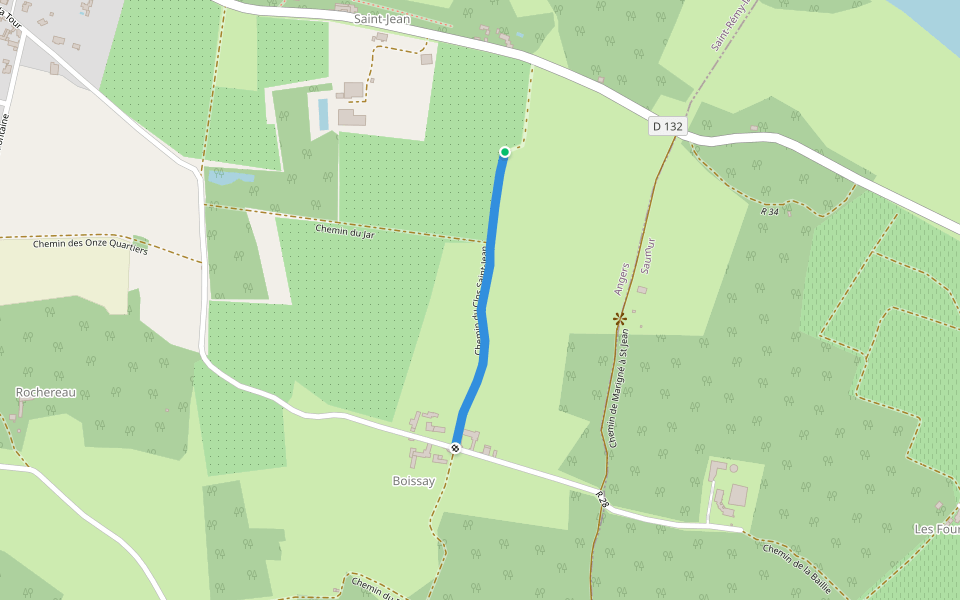 Chemin du Clos Saint-Jean walking route map in Brissac-Loire-Aubance