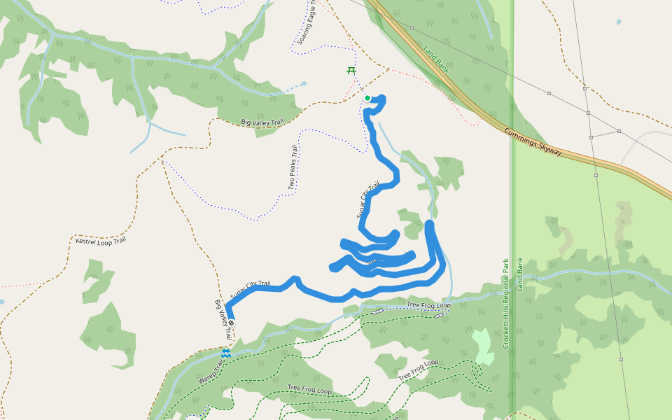 Sugar City Trail walking route map in Crockett