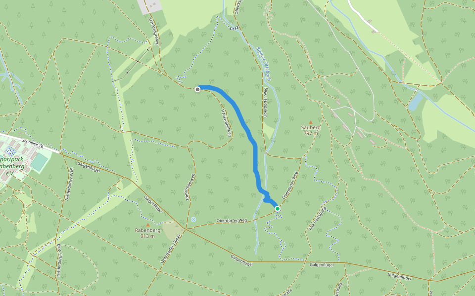TCR: Hunters Path walking route map in Breitenbrunn/Erzgebirge