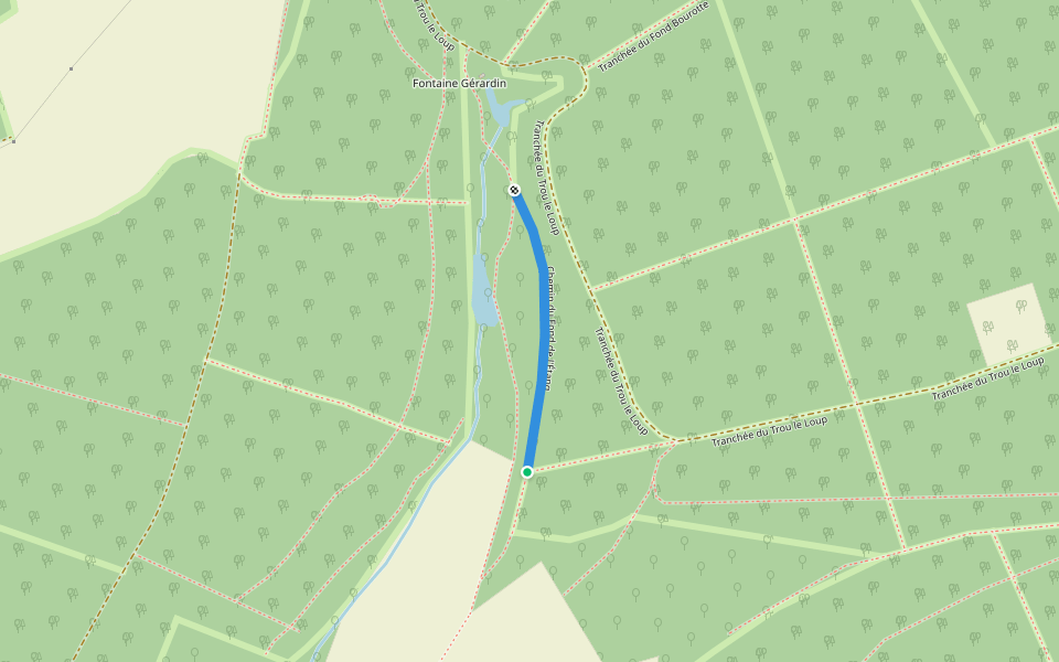 Chemin du Fond de l'Étang walking route map in Lamorville