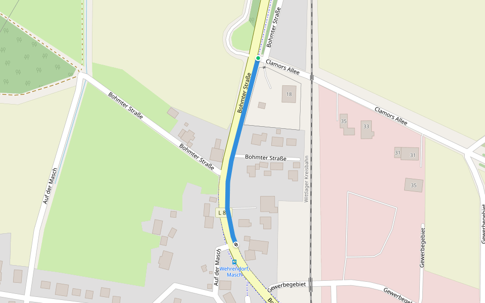 Bohmter Straße walking route map in Bad Essen