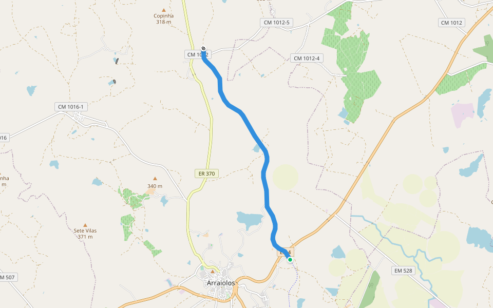 Ramal de Mora walking route map in Arraiolos