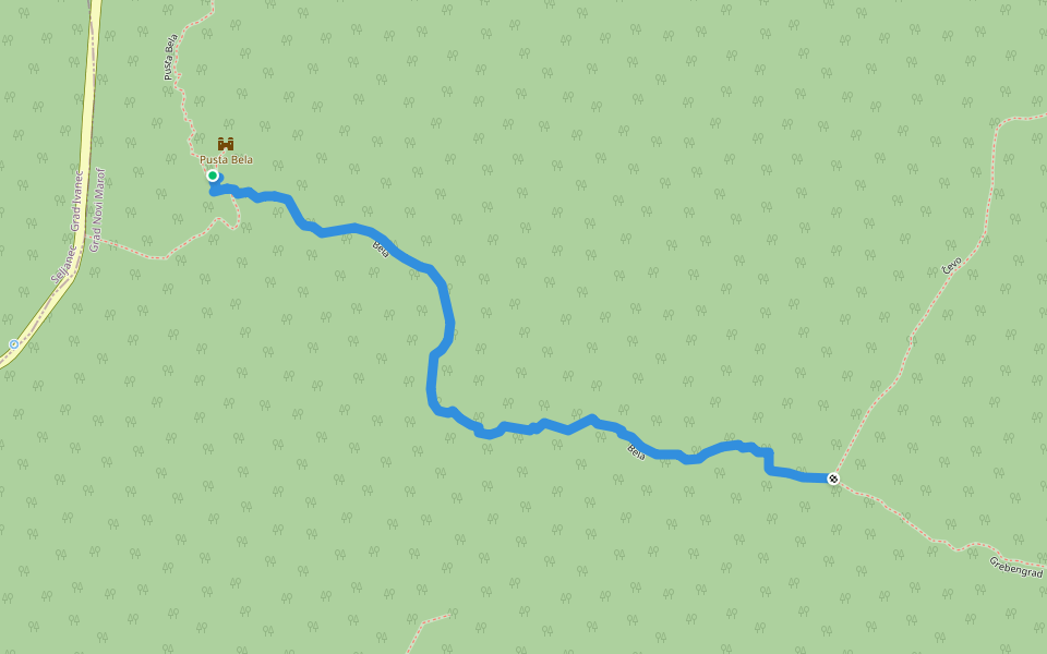 Bela walking route map in Novi Marof