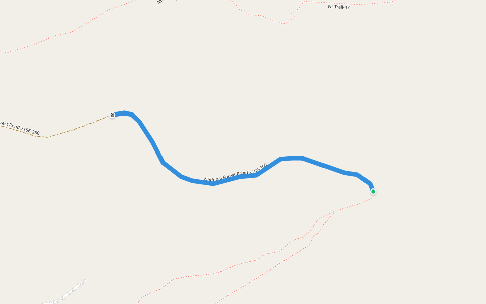 National Forest Road 2156-360 walking route map in Republic