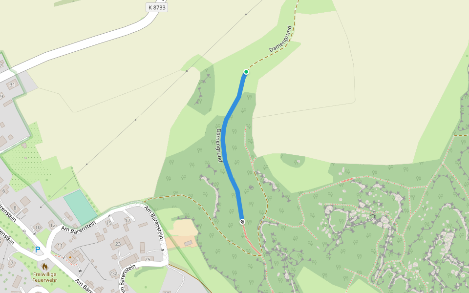 Damengrund walking route map in Struppen