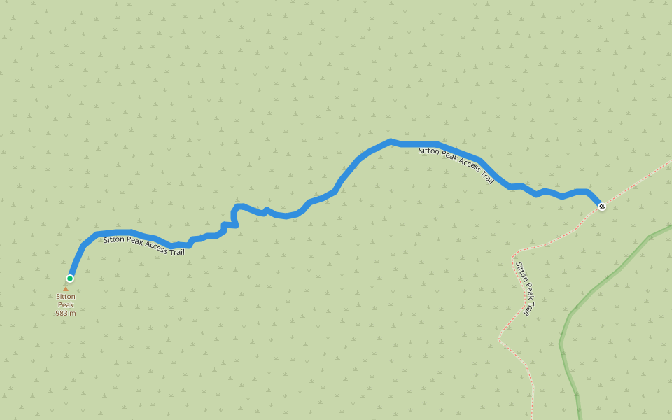 Sitton Peak Access Trail walking route map in Lake Elsinore