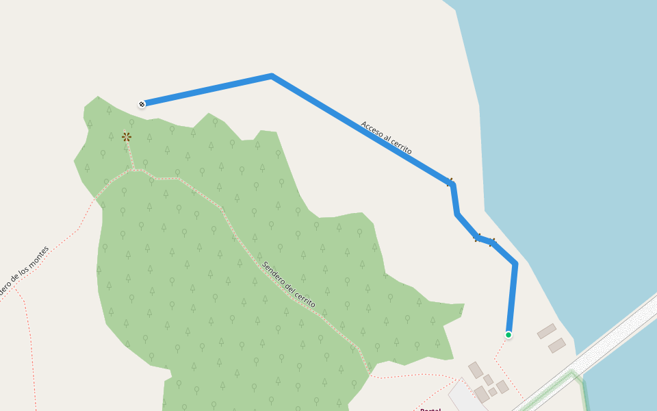 Acceso al cerrito walking route map in Maloyas