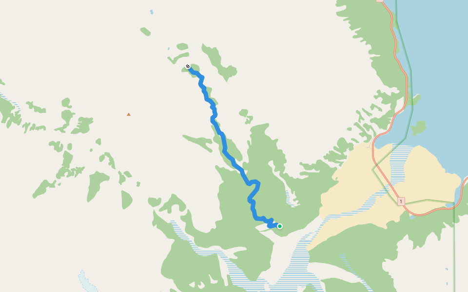 Bullion Plateau path walking route map in Destruction Bay