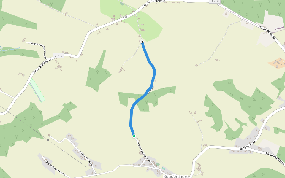 Labescal walking route map in Roquemaure