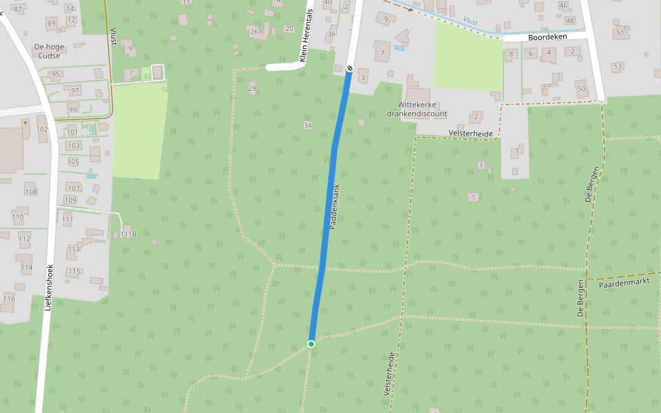 Paddenklank walking route map in Zoersel
