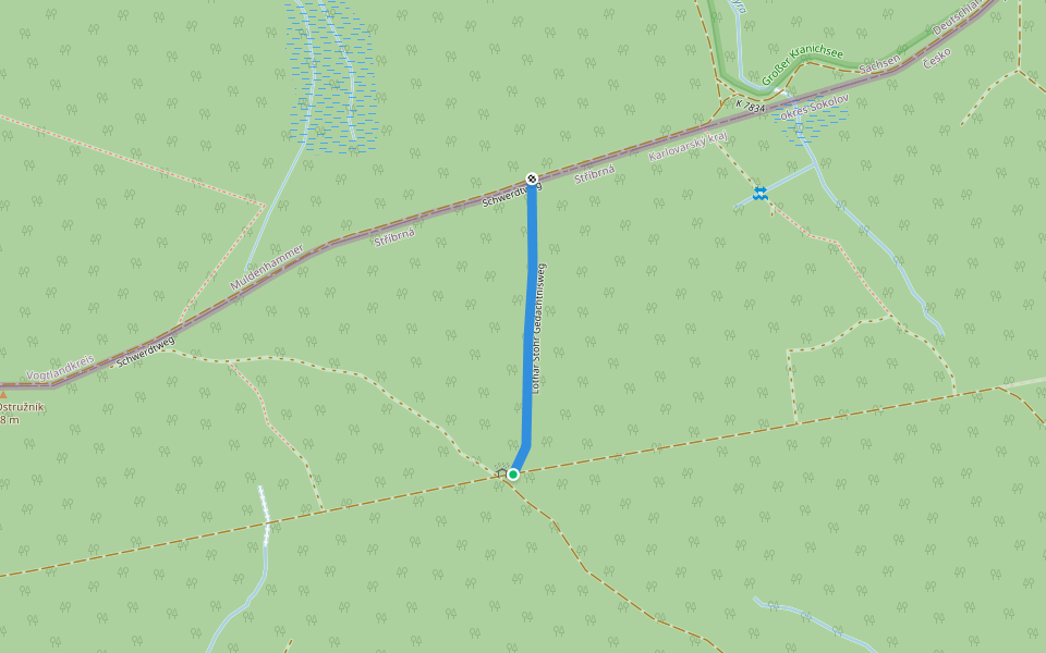 Lothar Stöhr Gedächtnisweg walking route map in Stříbrná