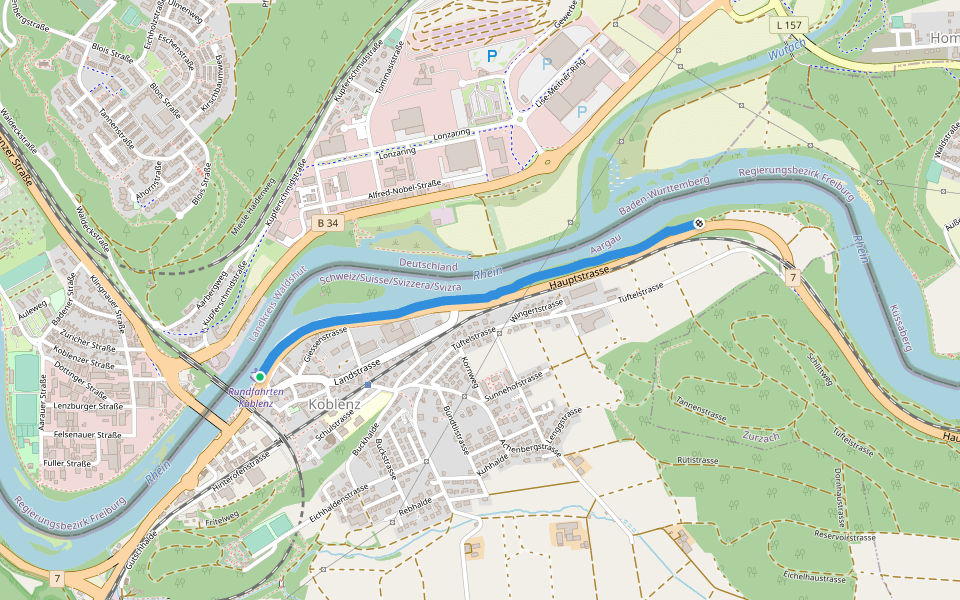 Stüdelerweg walking route map in Koblenz