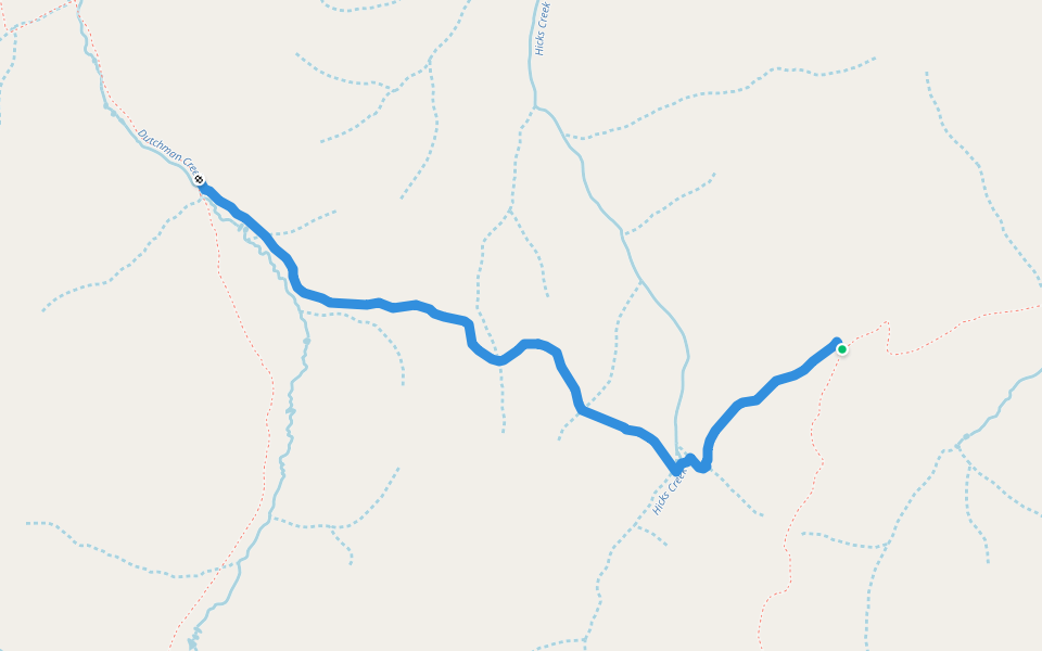 Hicks Gulch Trail 492 walking route map in Sargents