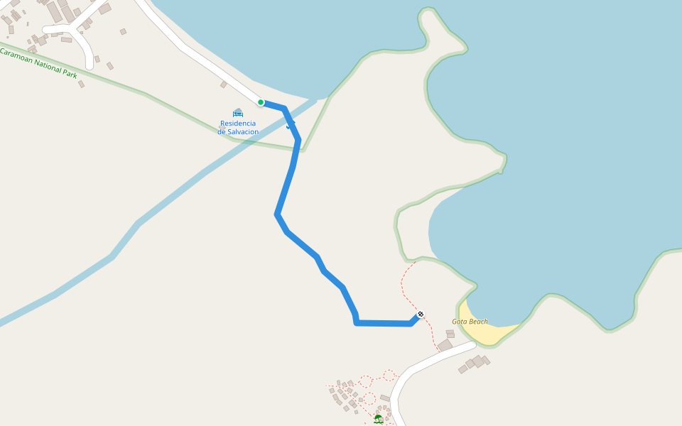 Connection between Paniman and Gota walking route map in Caramoan
