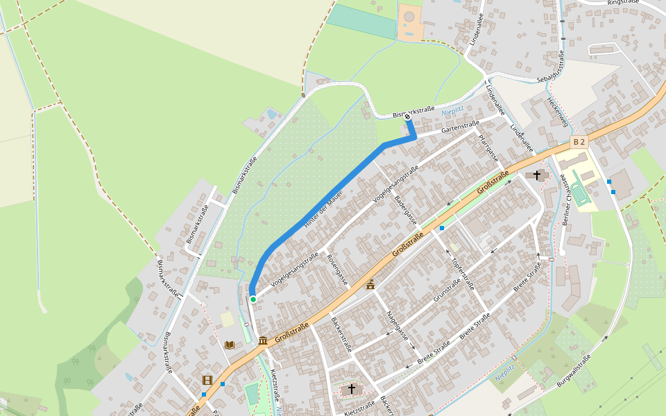 Hinter der Mauer walking route map in Treuenbrietzen