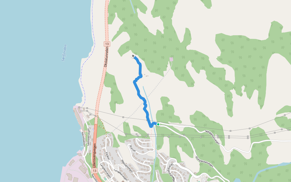 Lilletoppen walking route map in Tyssedal