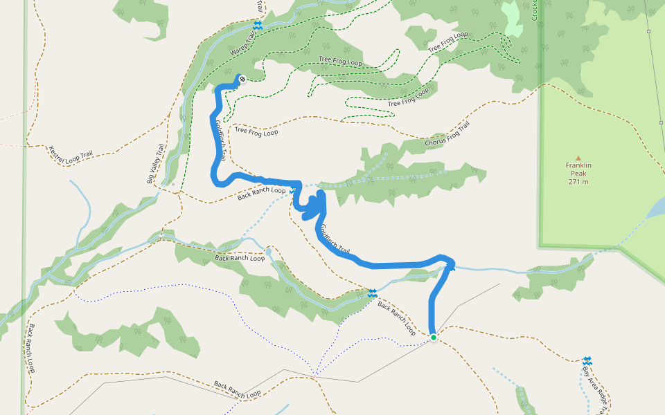 Goldfinch Trail walking route map in Rodeo