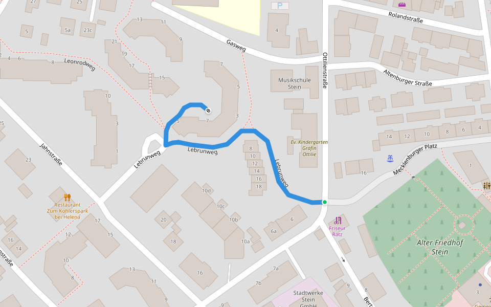 Lebrunweg walking route map in Stein