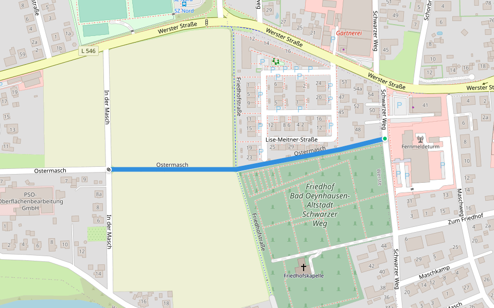 Ostermasch walking route map in Bad Oeynhausen
