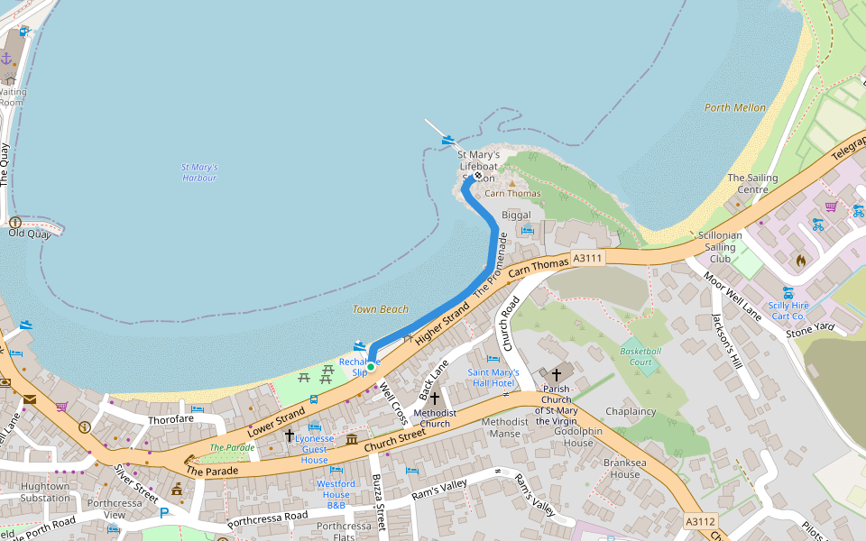 The Promenade walking route map in ST Mary's