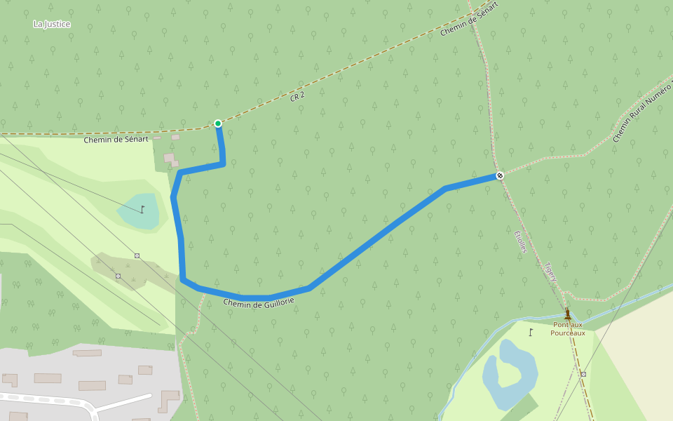 Chemin de Guillorie walking route map in Étiolles