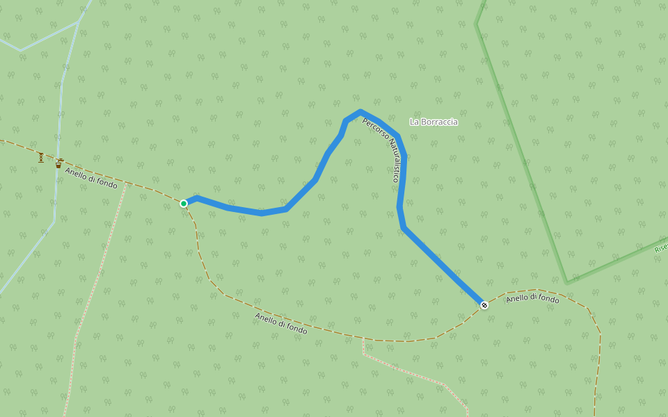 Percorso Naturalistico walking route map in Pian di Novello