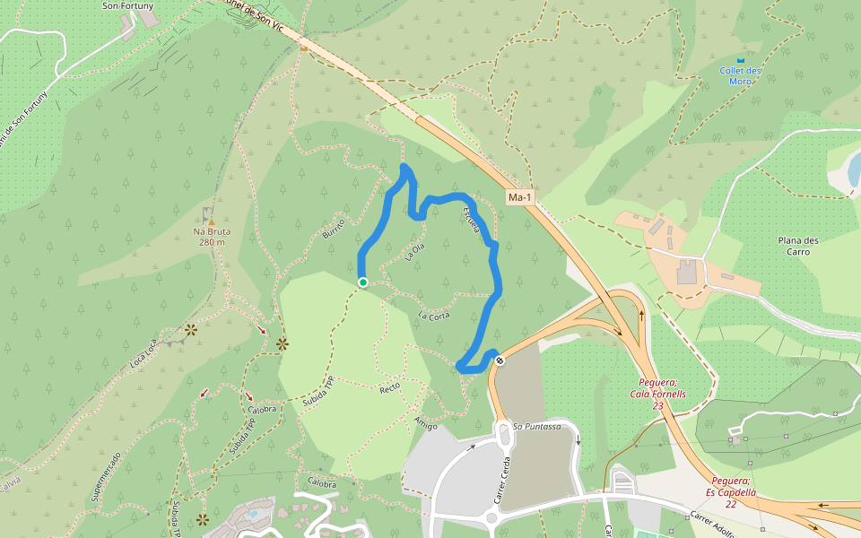Escuela walking route map in Calvià