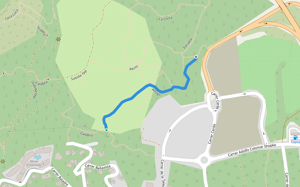 Amigo walking route map in Peguera