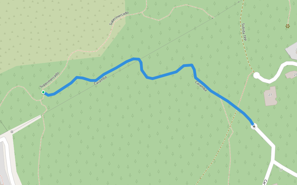 Caramba walking route map in Peguera