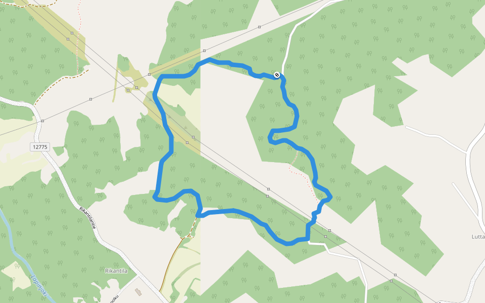 Hyypänvuoren luontopolku walking route map in Eurajoki