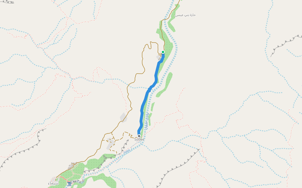E35 walking route map in سيماء