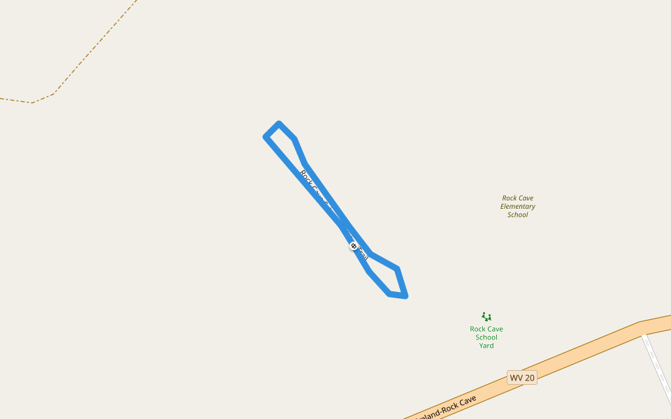 Rock Cave School Walking Trail walking route map in Rock Cave