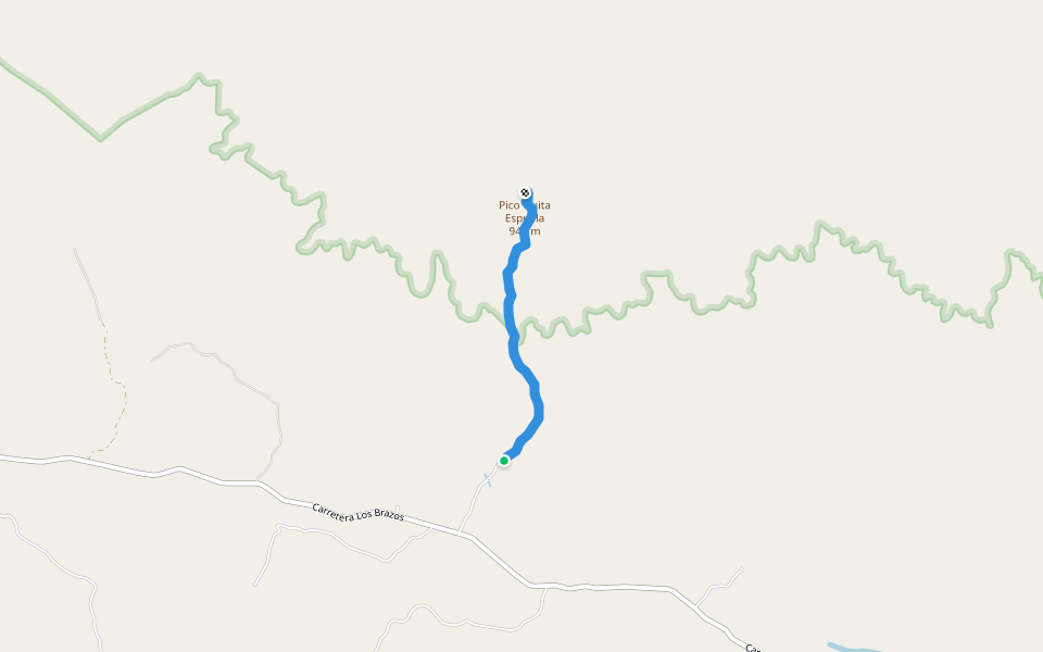 Sendero Las Nubes walking route map in San Francisco de Macorís