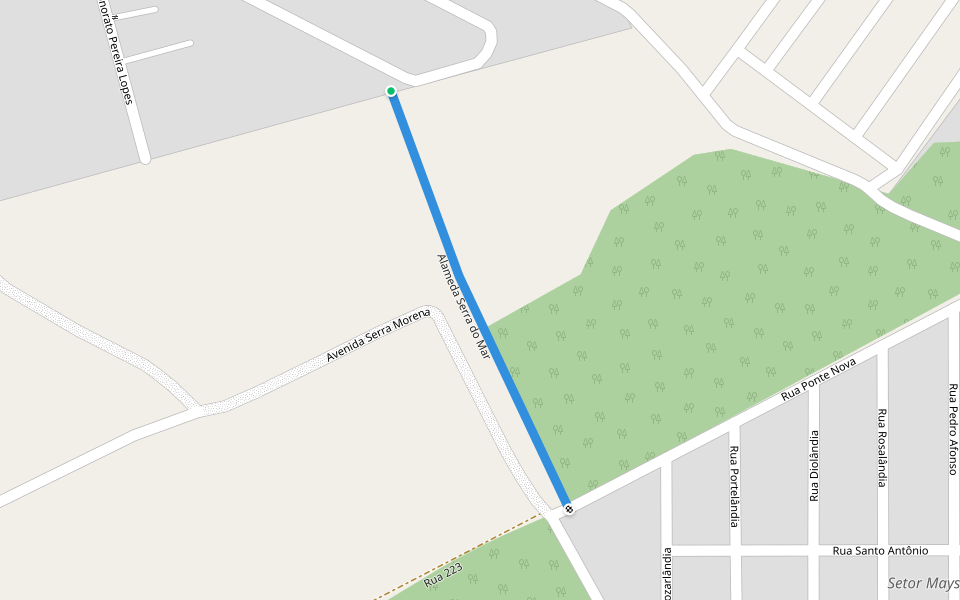 Alameda Serra do Mar walking route map in Trindade