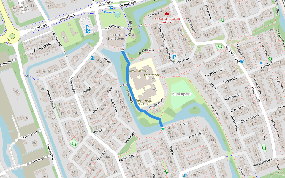 Bakenpad walking route map in Pijnacker