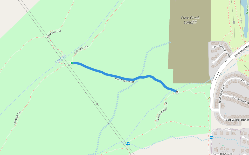 BB/CW connector walking route map in Cave Creek