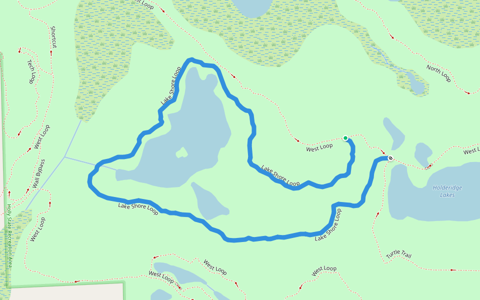 Lake Shore Loop walking route map in Holly