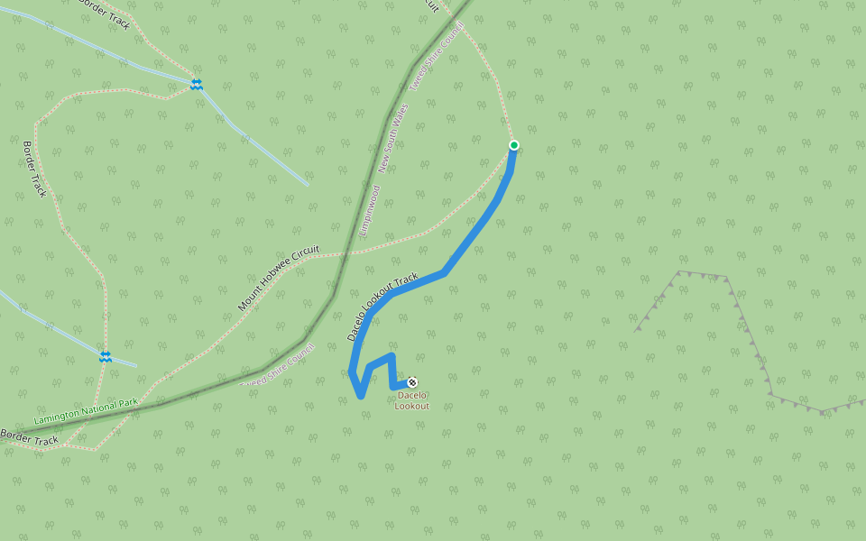 Dacelo Lookout Track walking route map in Limpinwood