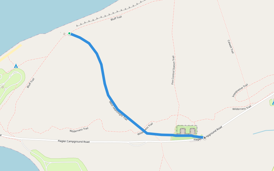 West Searchlight Trail walking route map in Marrowstone