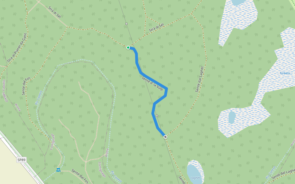 Sentè d' la Vulp walking route map in Cascina Boscarolo