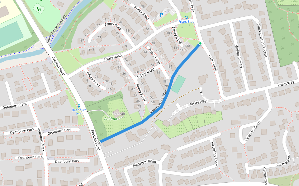 Shoemaker's Way walking route map in Linlithgow