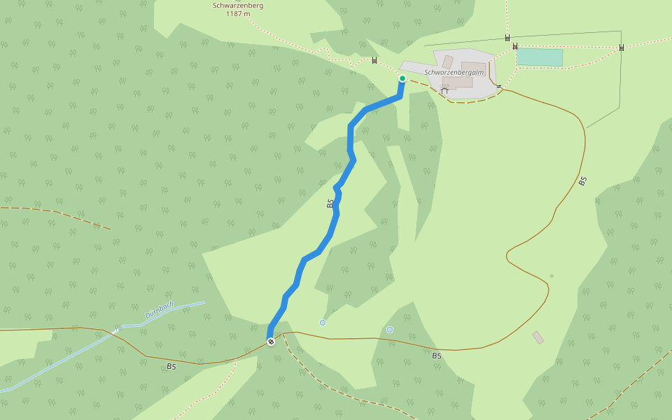 B5 walking route map in Fischbachau