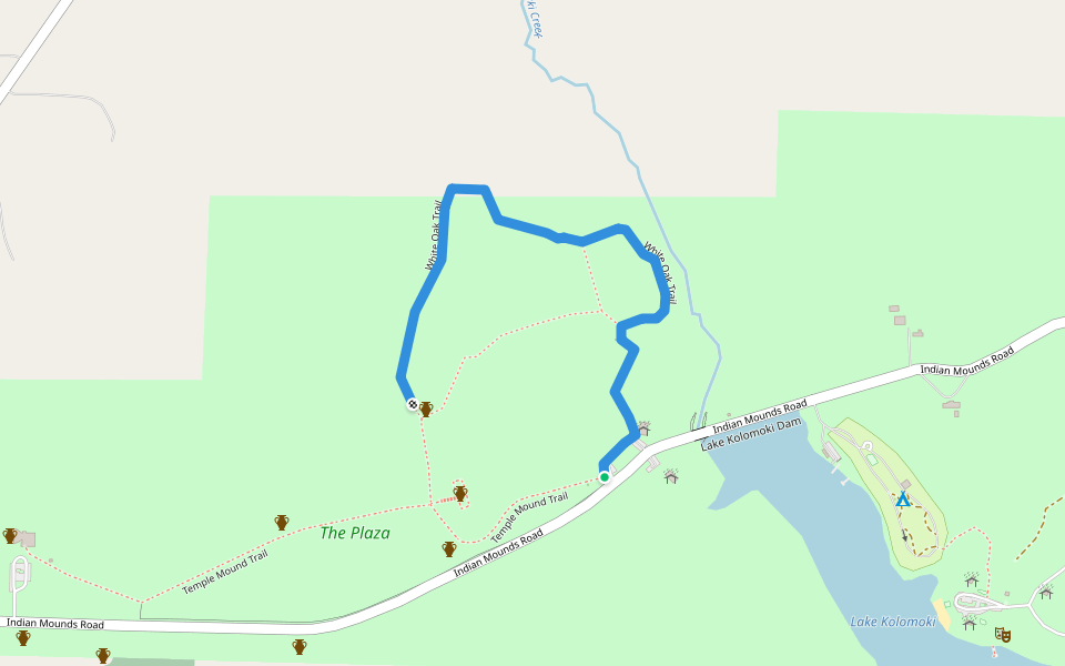 White Oak Trail walking route map in Blakely